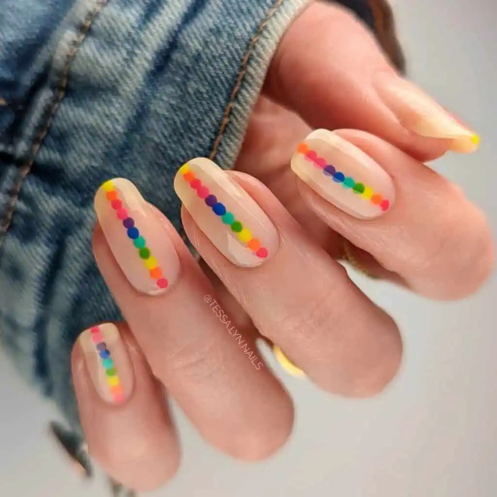 A collection of vibrant and artistic summer nail art on impeccably groomed nails.