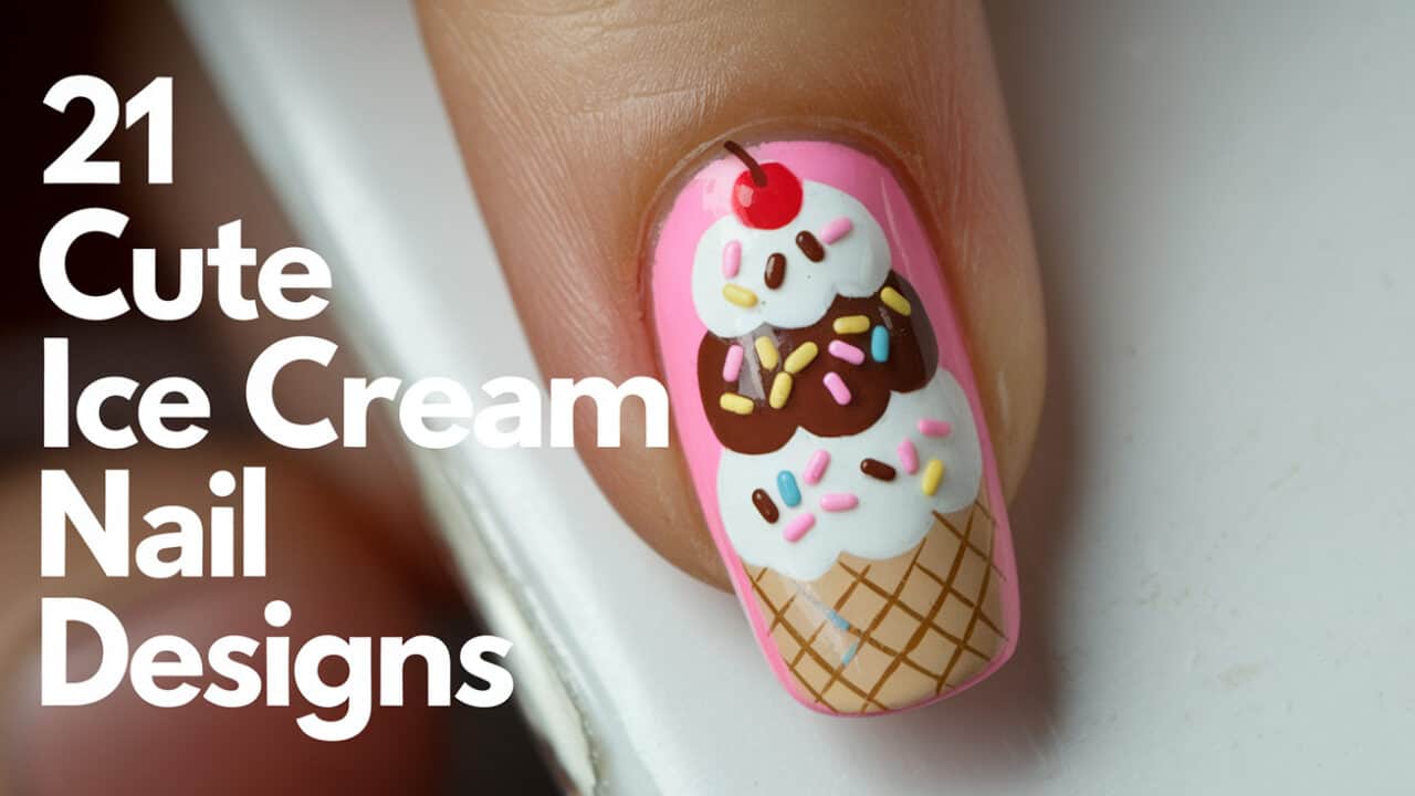 21 Cute Easy Ice Cream Nail Designs - Indulging in the playful and whimsical world of nail art, "Ice Cream Nails" capture the essence of summer's sweetest treat. Imagine the delightful swirls of pastel colors reminiscent of your favorite scoops, topped with a sprinkle of glitter or a cherry-inspired design. This trend takes the fun and joy of enjoying ice cream cones and transforms it into a stylish and vibrant nail art expression that can brighten up your day.