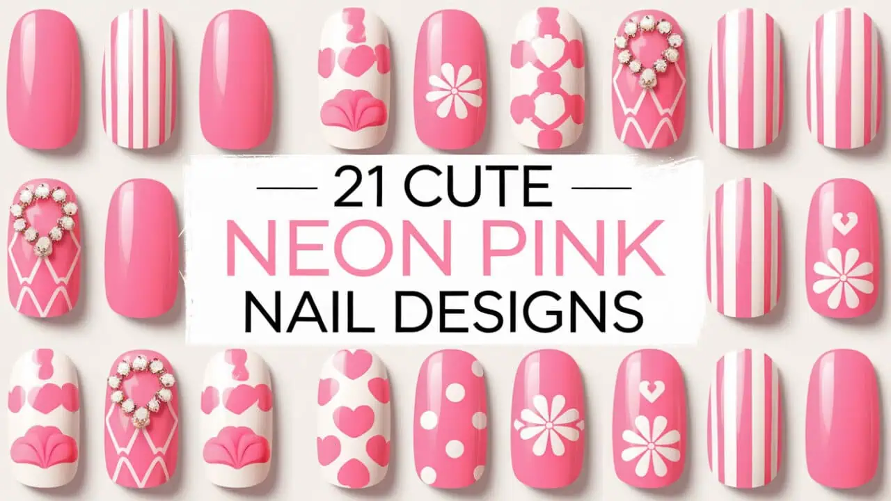 21 Cute Neon Pink Nail Designs