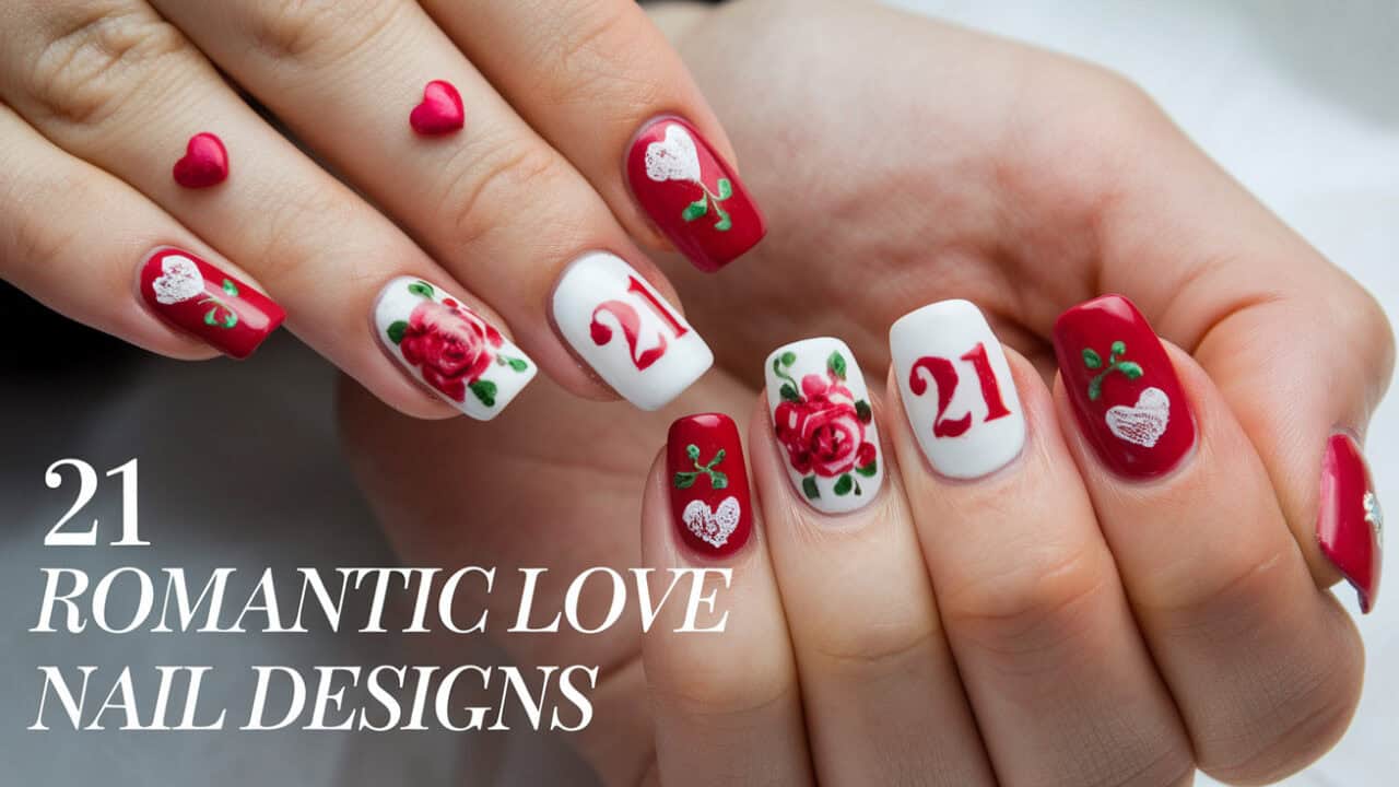 21 Cute Romantic Love Nail Designs