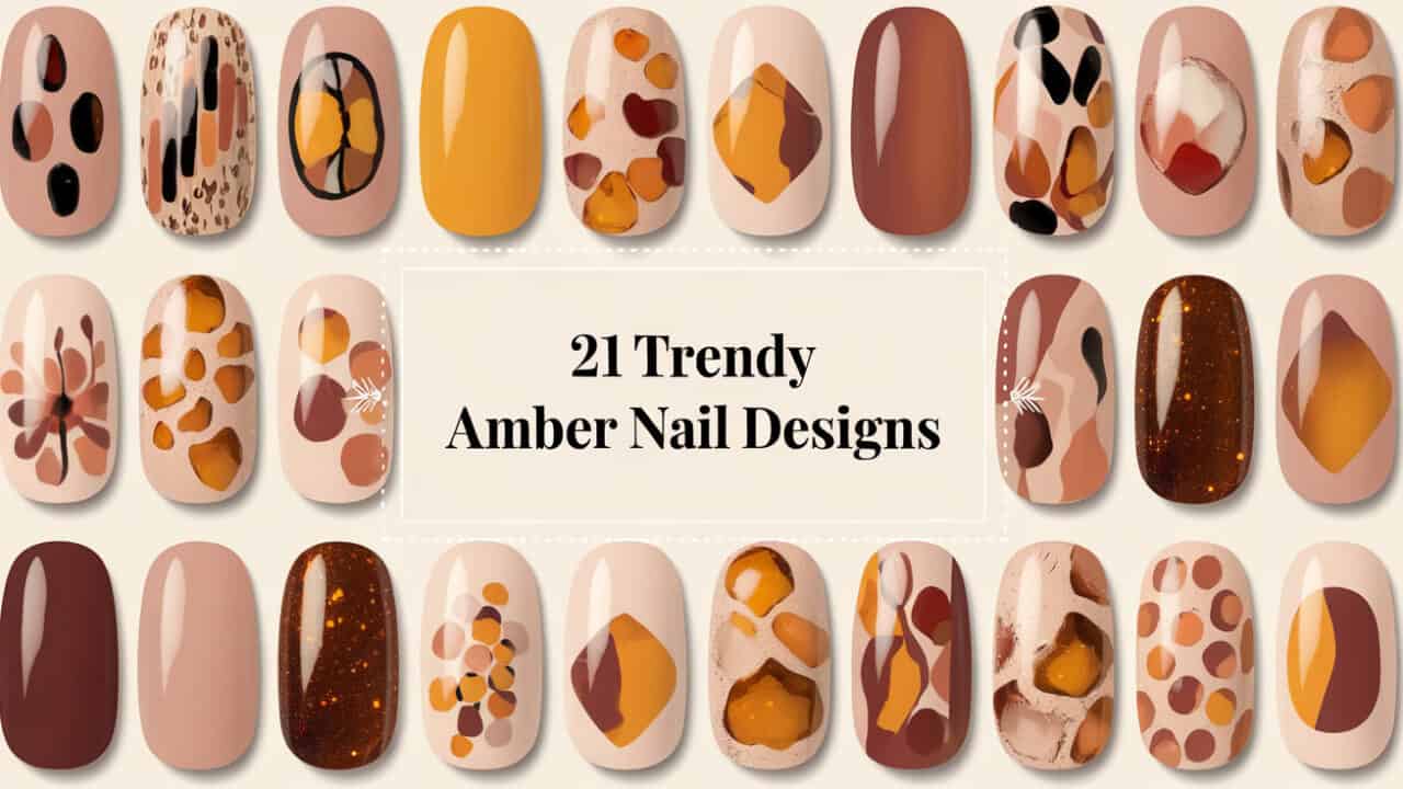 21 Cute Trendy Amber Nail Designs