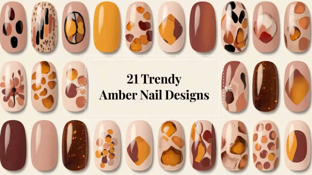 21 Cute Trendy Amber Nail Designs