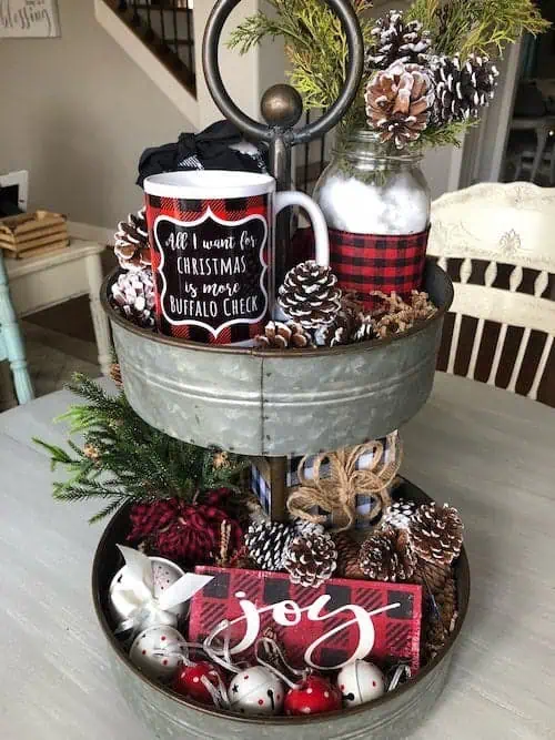 3 Christmas tray ideas for your home my buffalo check tiered tray