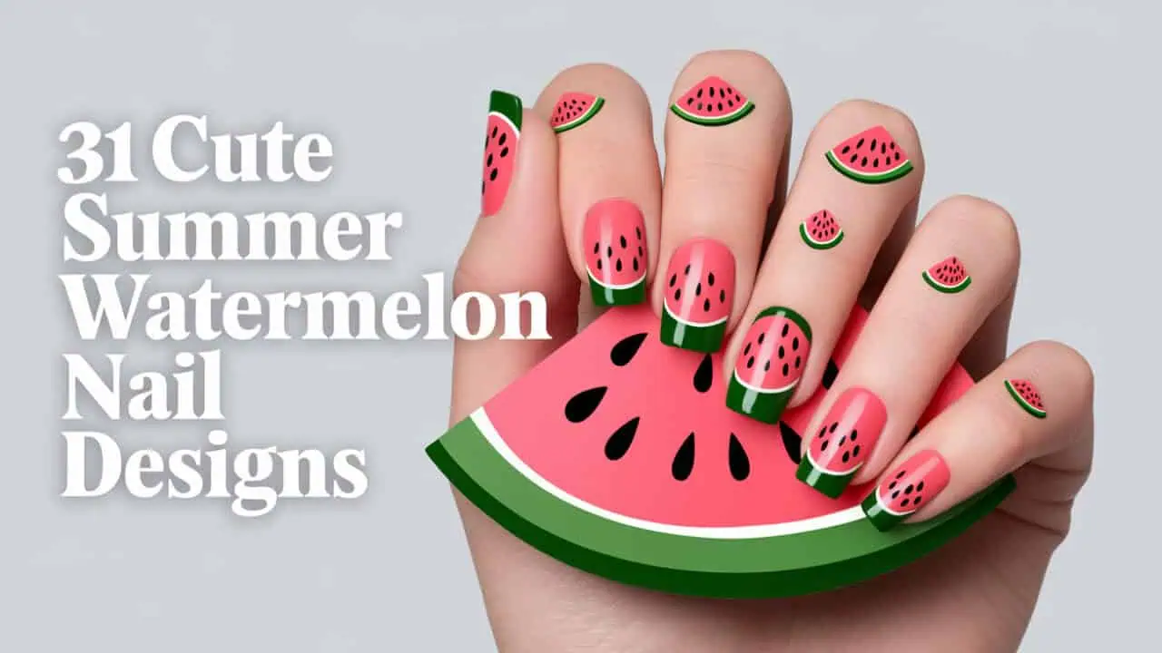 31 Cute Summer Watermelon Nail Designs