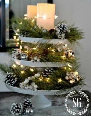 Cake Stand Christmas Centerpiece for kitchen island 