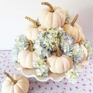 Pumpkins & Flowers DIY Fall Centerpiece