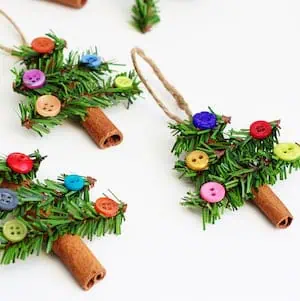 Adorable Cinnamon Stick Tree Ornaments