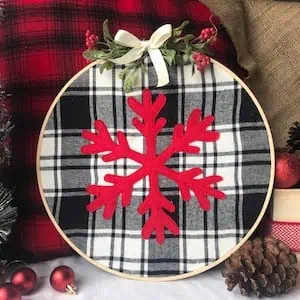 Farmhouse Snowflake Hoop Ornament