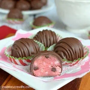 Candy Cane Cookie Dough Truffles