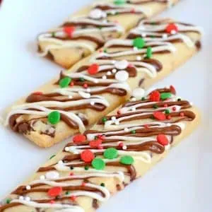 Chocolate Drizzle Christmas Cookie Sticks