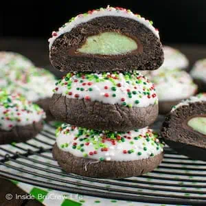 Chocolate Mint Truffle Snowball Cookies