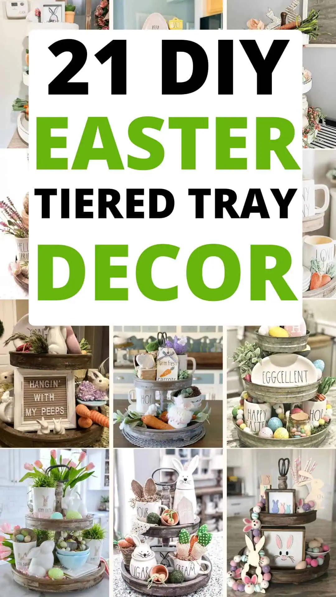 DIY Easter Tiered Tray Decor Ideas