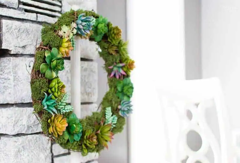 DIY Faux Succulent Wreath 07