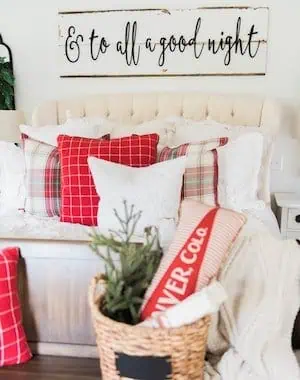 Cozy Cheerful Farmhouse Christmas Bedroom