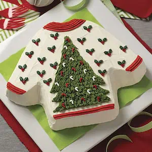 Eggnog Ugly Sweater Cake