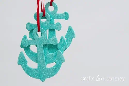 GLITTER ANCHOR ORNAMENTS