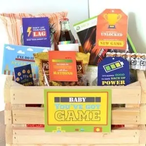 Gamer christmas gift basket