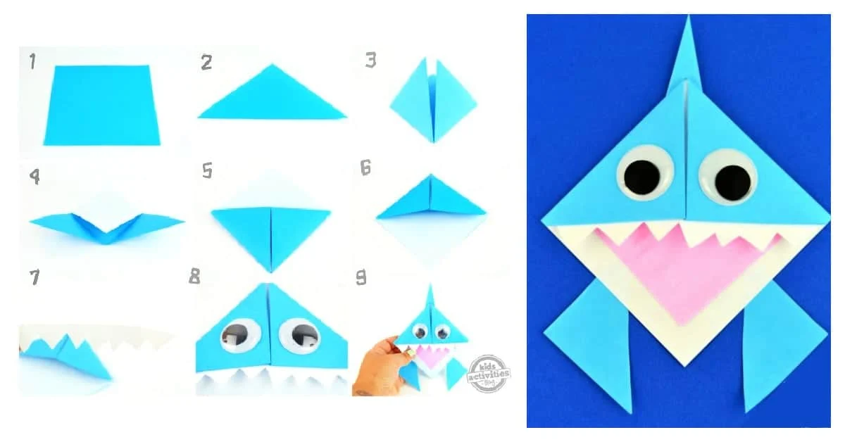 How to fold an origami shark Kids Activities Blog FB