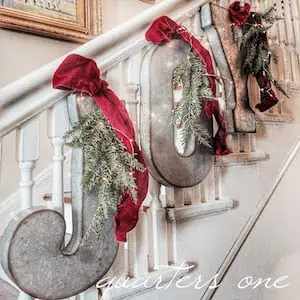 Farmhouse Joy Christmas Staircase