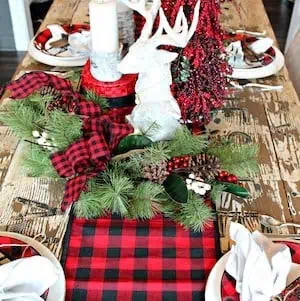 Buffalo Check Christmas Tablescape