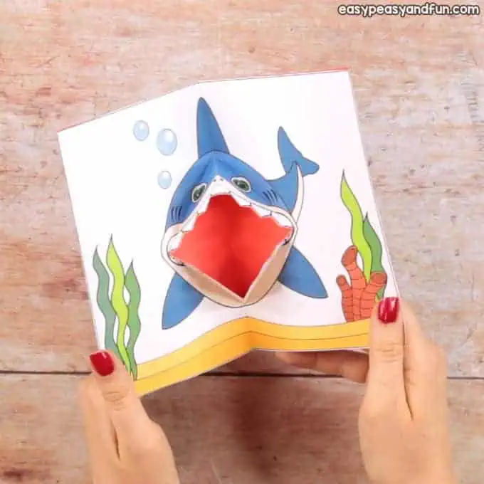 Shark Pop Up Card Printable Craft for Kids