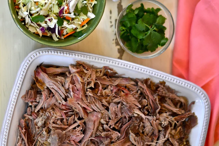 Slow Cooker Clean Eating Pork Tacos with Cilantro Lime Slaw