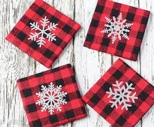 Snowflake Buffalo Check DIY Coasters