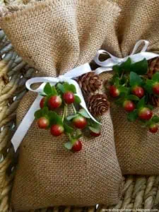 Burlap Treat Bag Christmas Food Gift