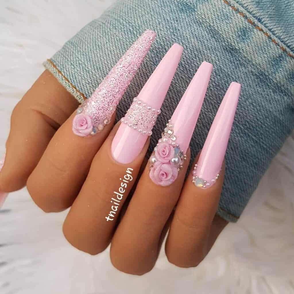 Detailed shot of festive nails showcasing candy cane stripes, lollipop swirls, and candy corn patterns in bright, vibrant hues.