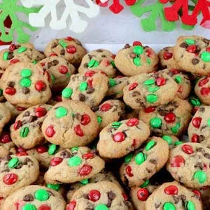 Christmas M&M Mini Cookies