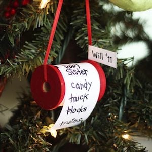 DIY Christmas List Ornament 