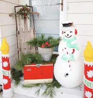 retro vintage christmas porch decorations