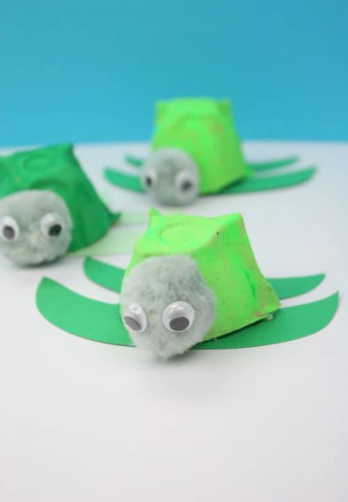 easy kids craft egg carton turtles