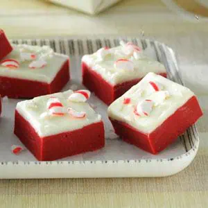 Red Velvet Candy Cane Fudge