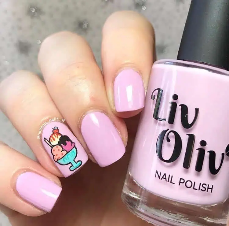 A collection of vibrant, sweet summer nails inspired by ice cream, gelato, and the beach.