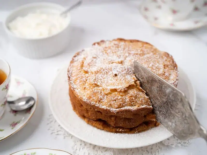 image 114 - It's teatime! You know what that also means? It's French Apple Cake time! Grab your most delightful tea set and favorite dessert plate, we're going to get a little fancy. But as always, don't let that give you a fright. This beautiful, golden-brown cake is pretty simple to put together so all you'll have to worry about is what kind of tea you'll be drinking alongside it. Rich with flavors of spiced dark rum and juicy, tender apples, it's a keen cake selection for any sweet craving. Put on your finest bouncy hat and silk gloves, French Apple Cake is bringing the finer things to your next tea party!