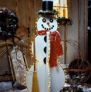 Happy Lighted Snowman