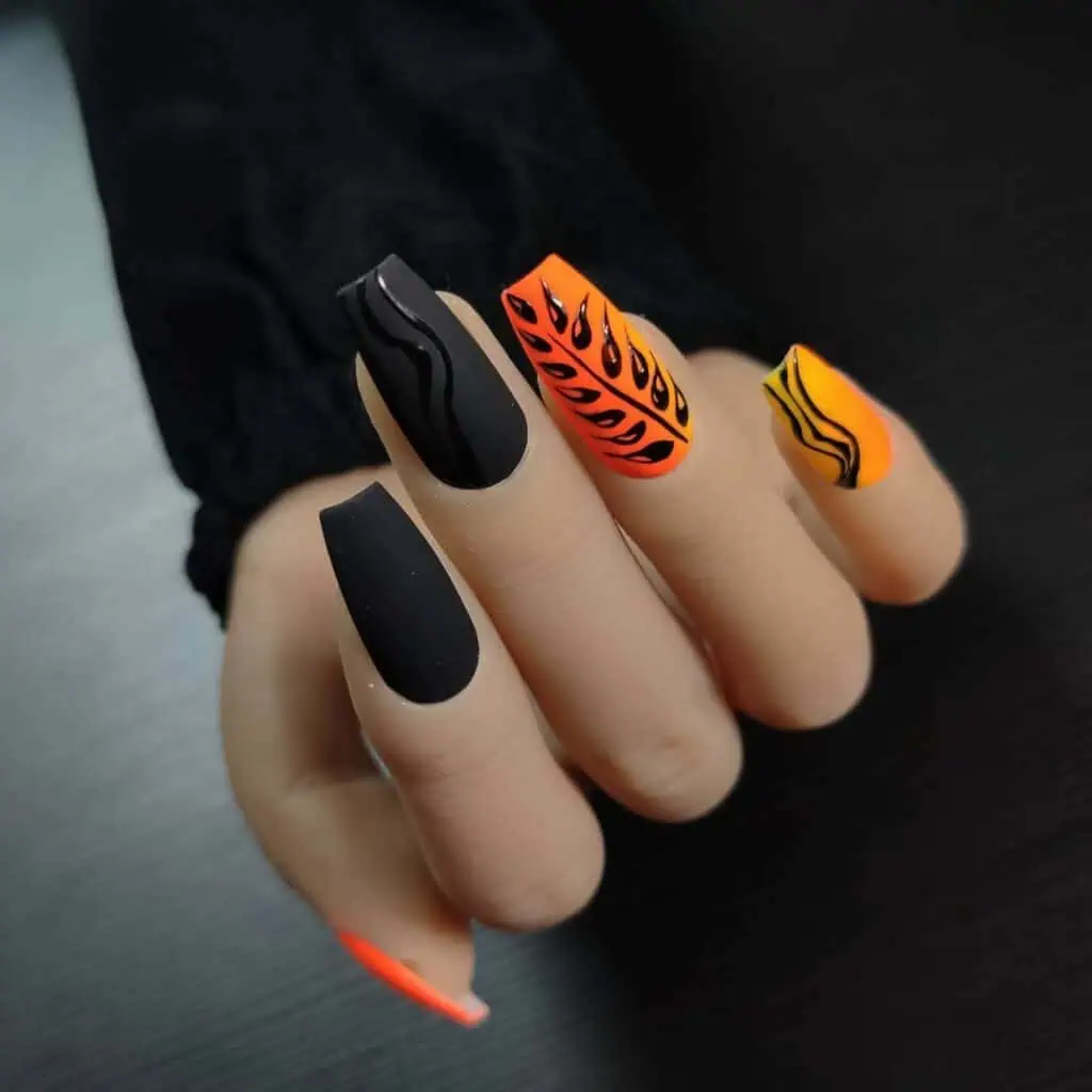 Radiant and lively neon nails featuring fashionable summer designs.