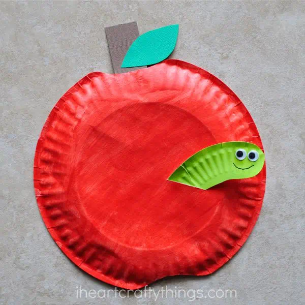 paper plate apple craft 3 1