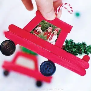 popsicle stick truck photo frame