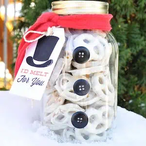 snowman mason jar gift idea