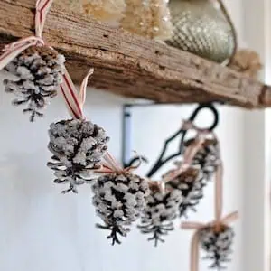 snowy pinecone garland