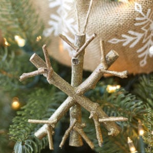 Twig Snowflake Christmas Ornament