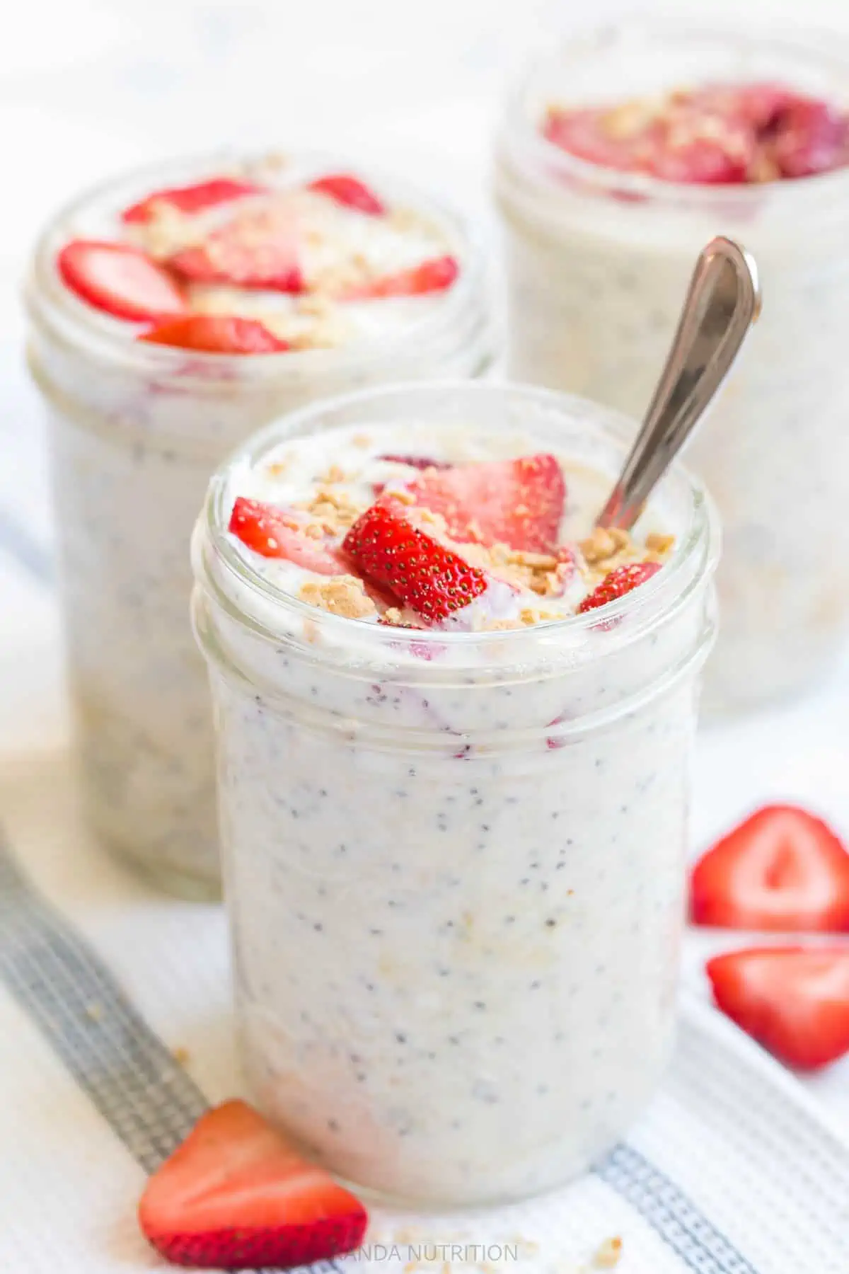 A hearty selection of protein-packed, calorie-dense breakfast options such as oatmeal, eggs, and smoothies, ideal for boosting muscle growth and energy levels.