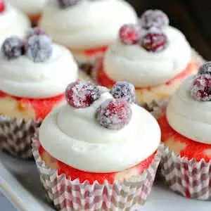 White Chocolate Cranberry Poke Cupcakes