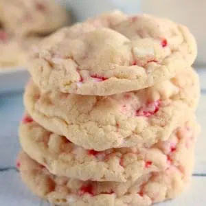 white chocolate peppermint pudding cookies title