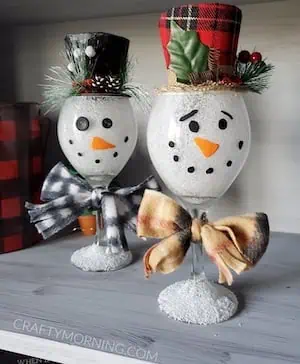 Wine Glass Snowmen Craft to sell