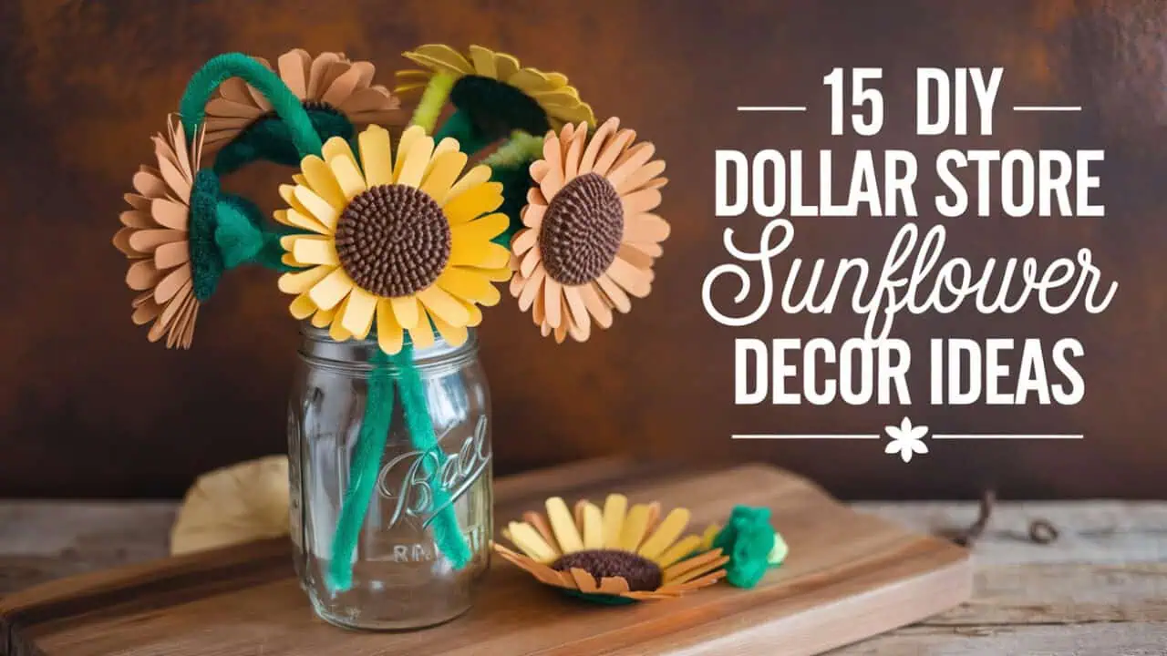 15 DIY Dollar Store Sunflower Decor Ideas