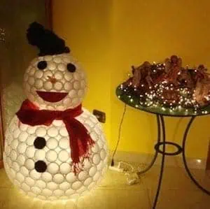 1 plastic cup snowman F