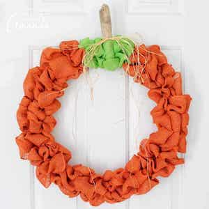 Burlap Pumpkin Wreath 680